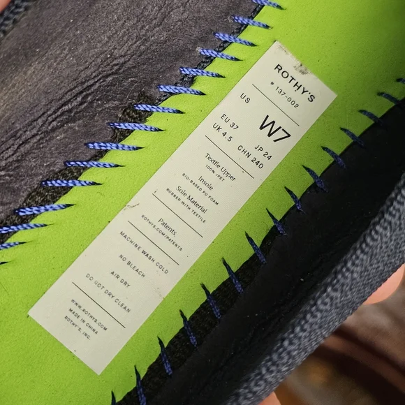 Rothy's Almond Toe Demi Flats Mules Navy Women's Size 7 Shoes Loafers Rothys - Picture 13 of 13